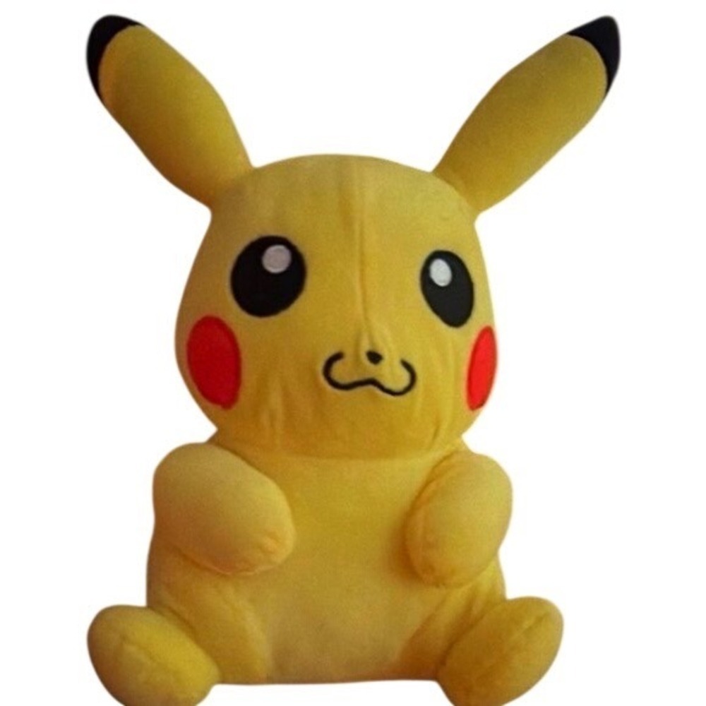 TOMY‎ Pokemon Pikachu Plush Kids 8in Yellow Sitting Stuffed Toy EUC